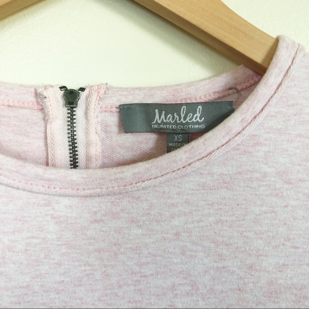 marled | pink and white long sleeve with lace trim - Picture 3 of 4